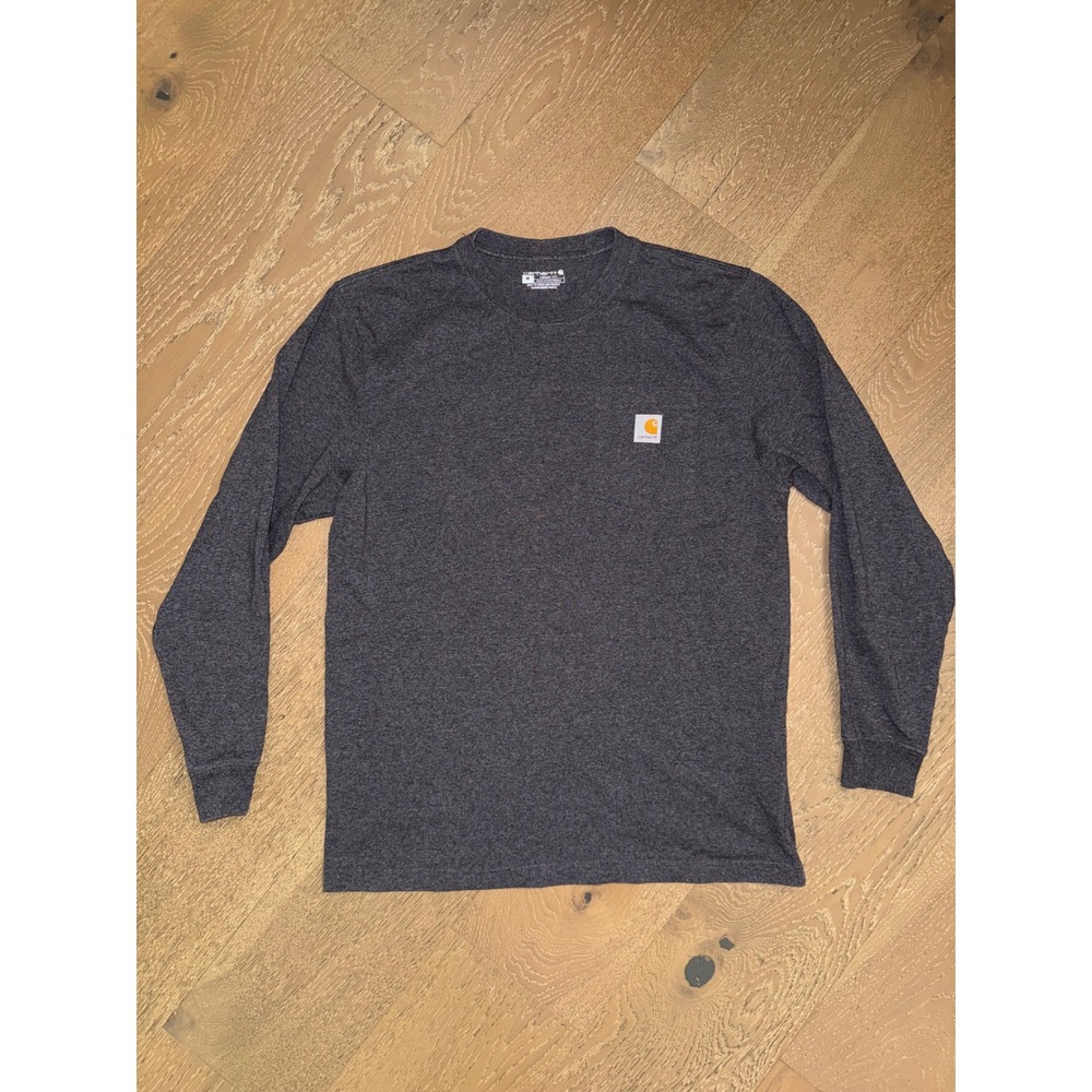 Carhartt Mens Loose Fit Long Sleeve Pocket T-Shirt Charcoal Heather Gray‎ Size M